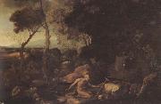 Nicolas Poussin Landscape with St.Jerome painting